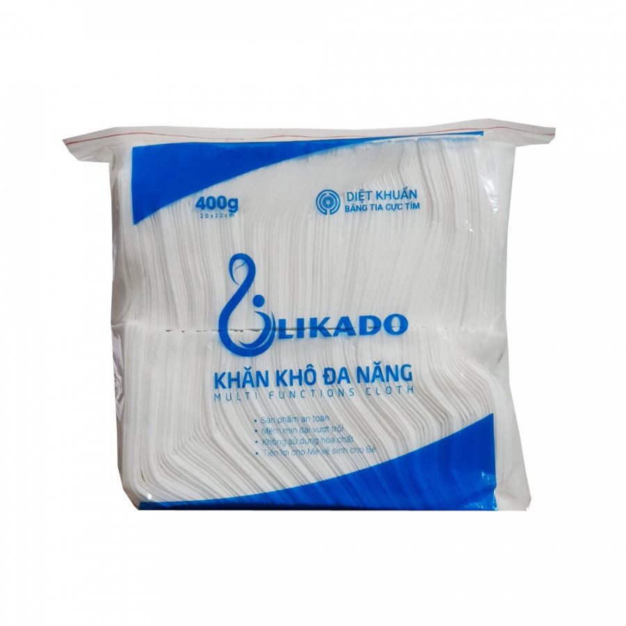 4 Bịch Khăn vải khô đa năng LIKADO 400g (20 x 22cm)