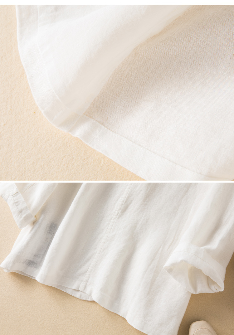 Áo vest blazer Linen nữ dáng lửng tay lỡ túi hộp, thời trang phong cách trẻ, chất liệu linen tự nhiên (màu trắng) Đũi Việt DV03