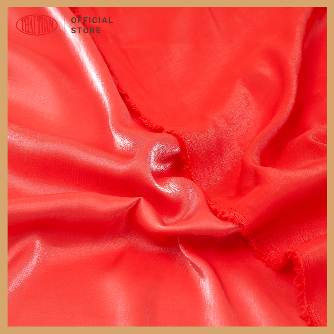 Vải Trơn Thái Tuấn Màu Đỏ Cam- Khổ 1m50 Dài 1m1