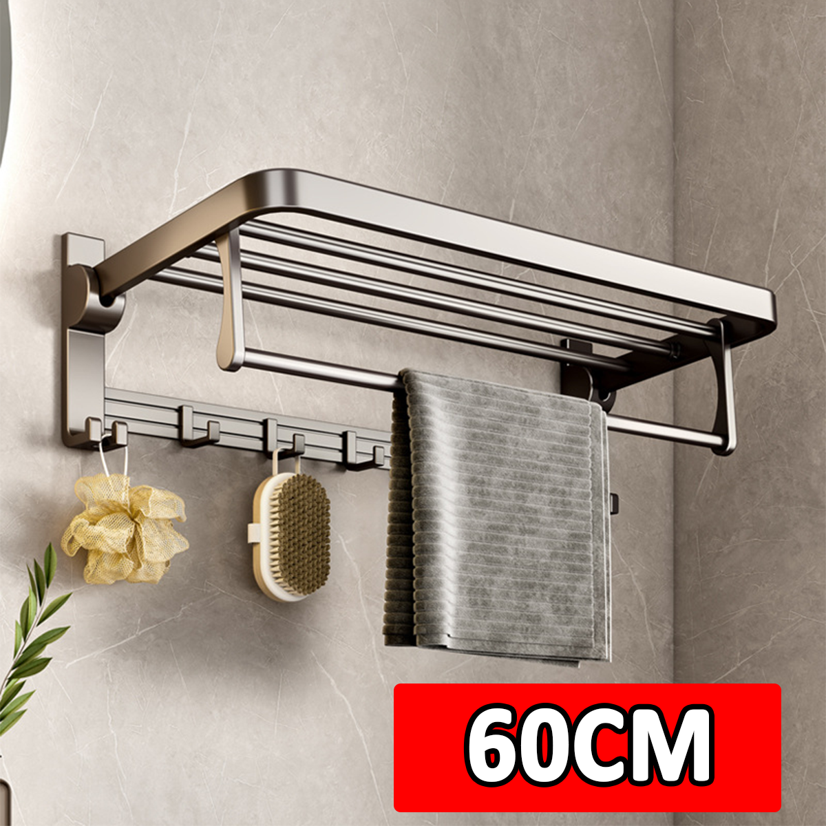 Giá treo khăn nhà tắm Inox 304 không cần đục lỗ- K1660