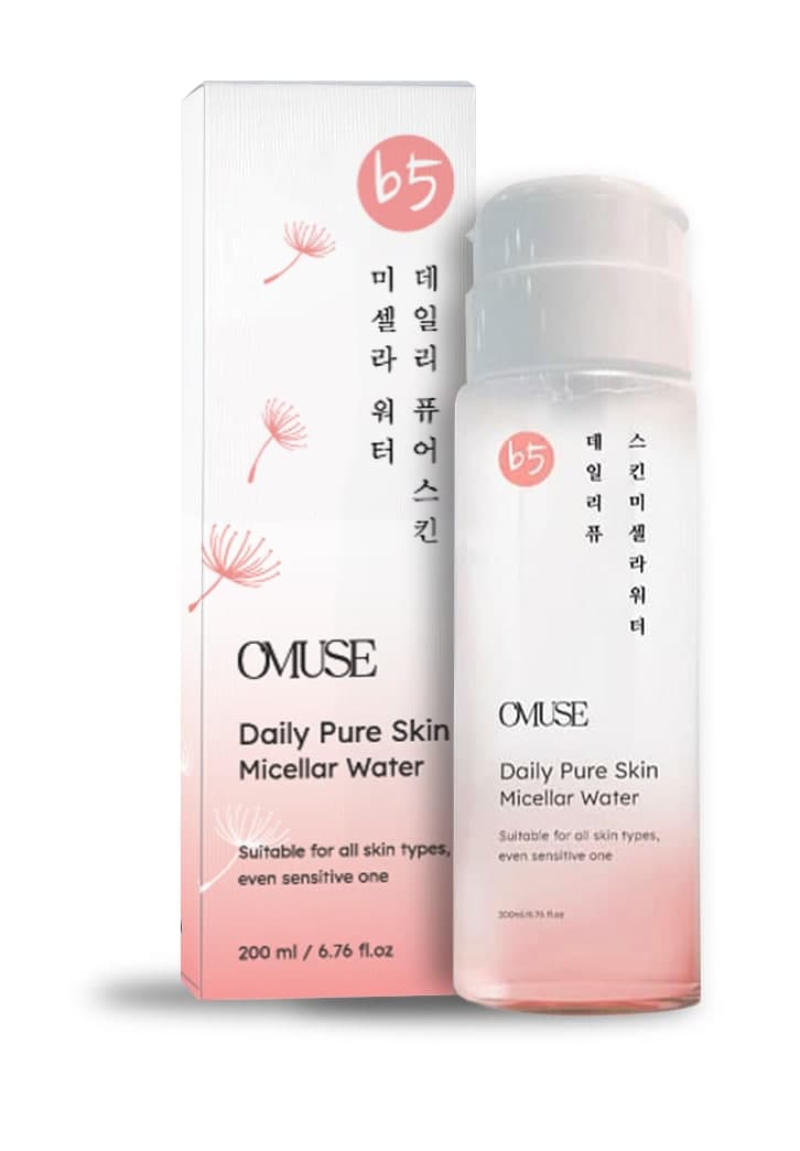 Nước tẩy trang O'MUSE - Daily Pure Skin Micellar Water 200ml dạng nắp nhấn, phù hợp mọi loại da