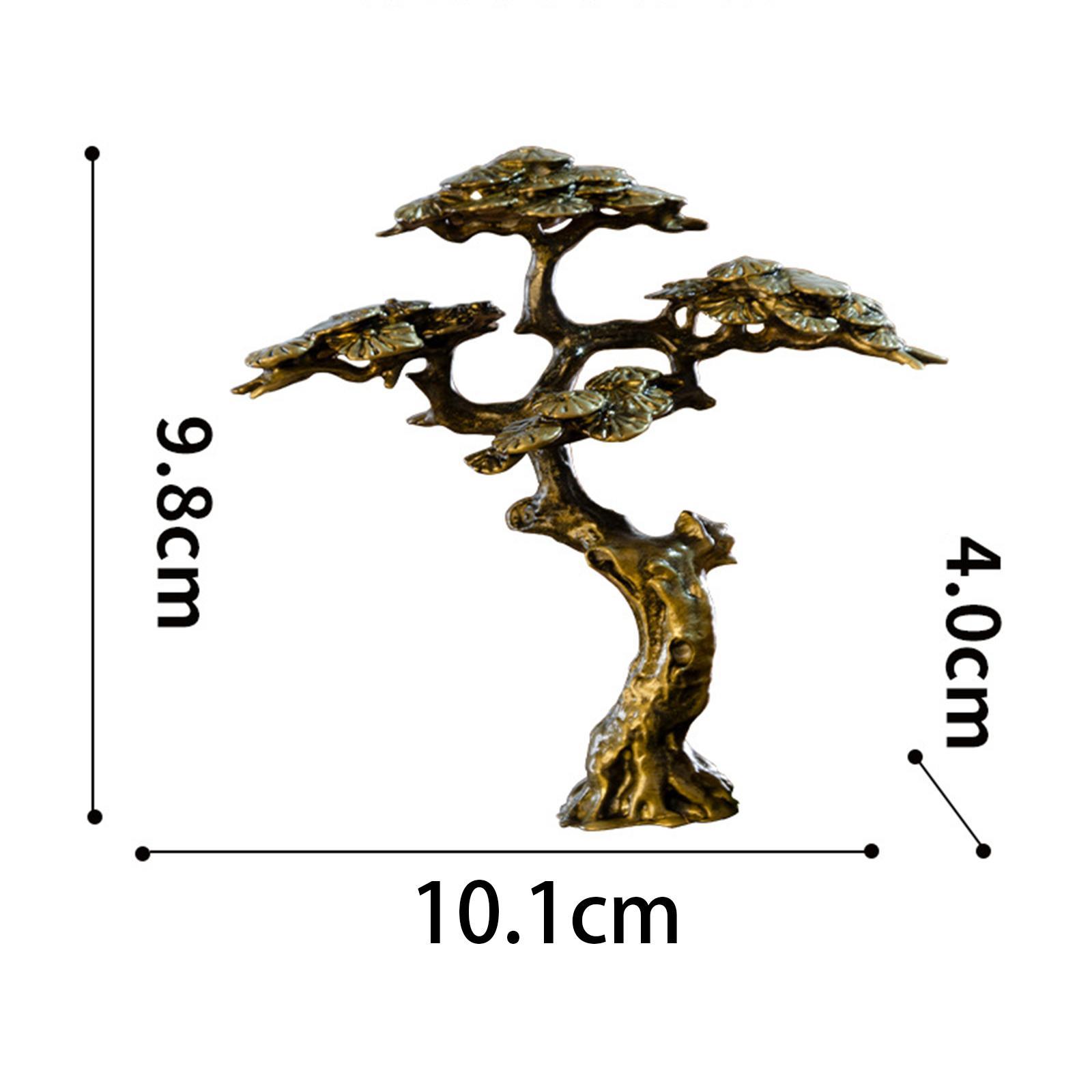 Antique Tree Statue Miniature Figurine Copper for Lawn Table Home Decoration