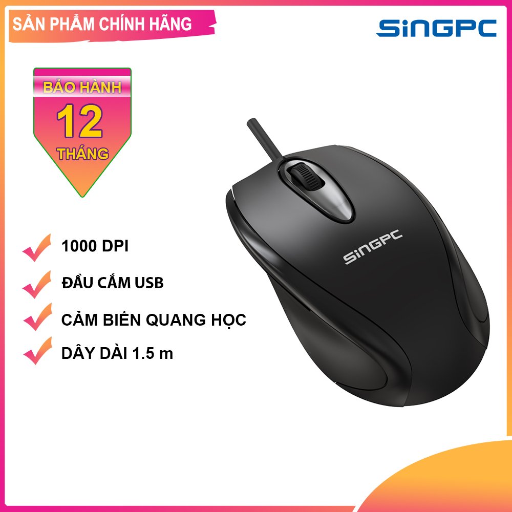 Chuột quang có dây SingPC MS-196- Hàng chính hãng