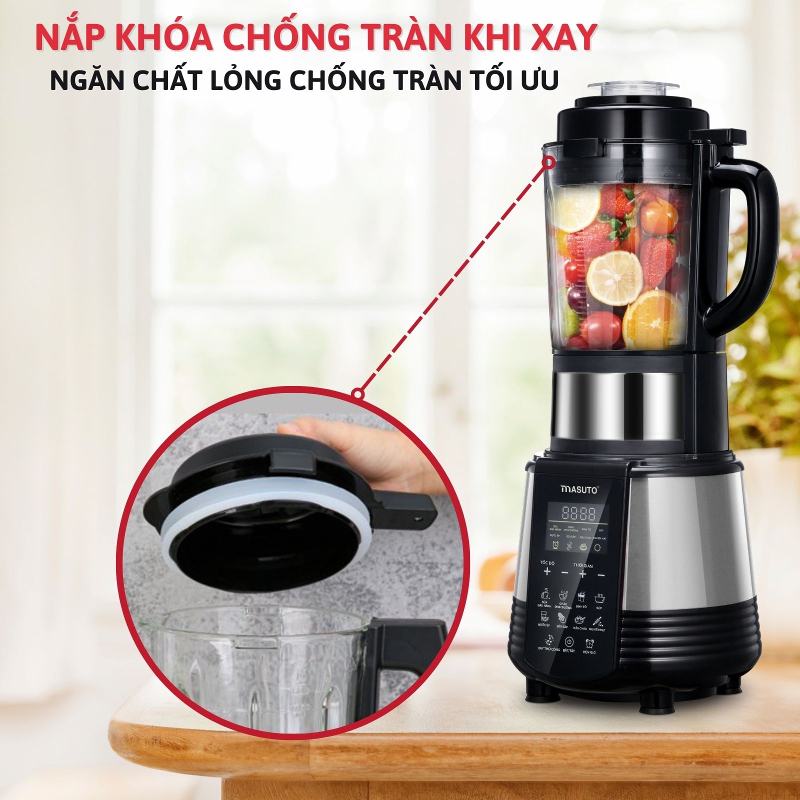 Máy làm sữa hạt Masuto 1,75L chuyên xay và làm các món sữa hạt, eatclean, ăn chay-HÀNG CHÍNH HÃNG