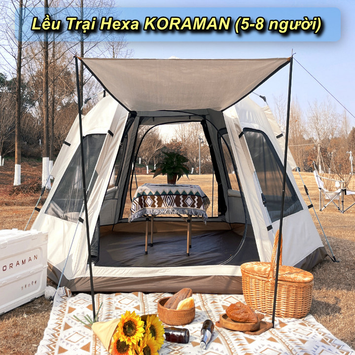 Lều Cắm Trại Hexa KORAMAN cao cấp - Home and Garden