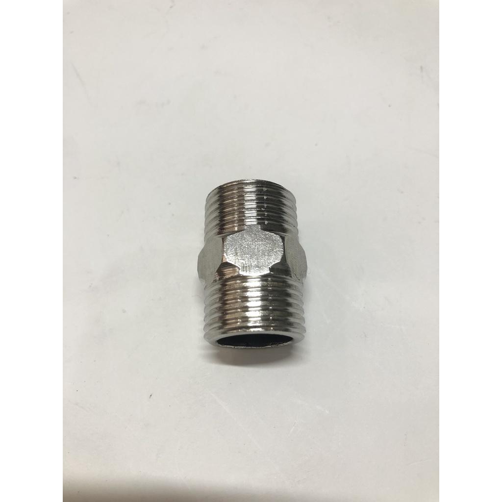 Nối 2 Đầu Ren Ngoài 21mm Inox