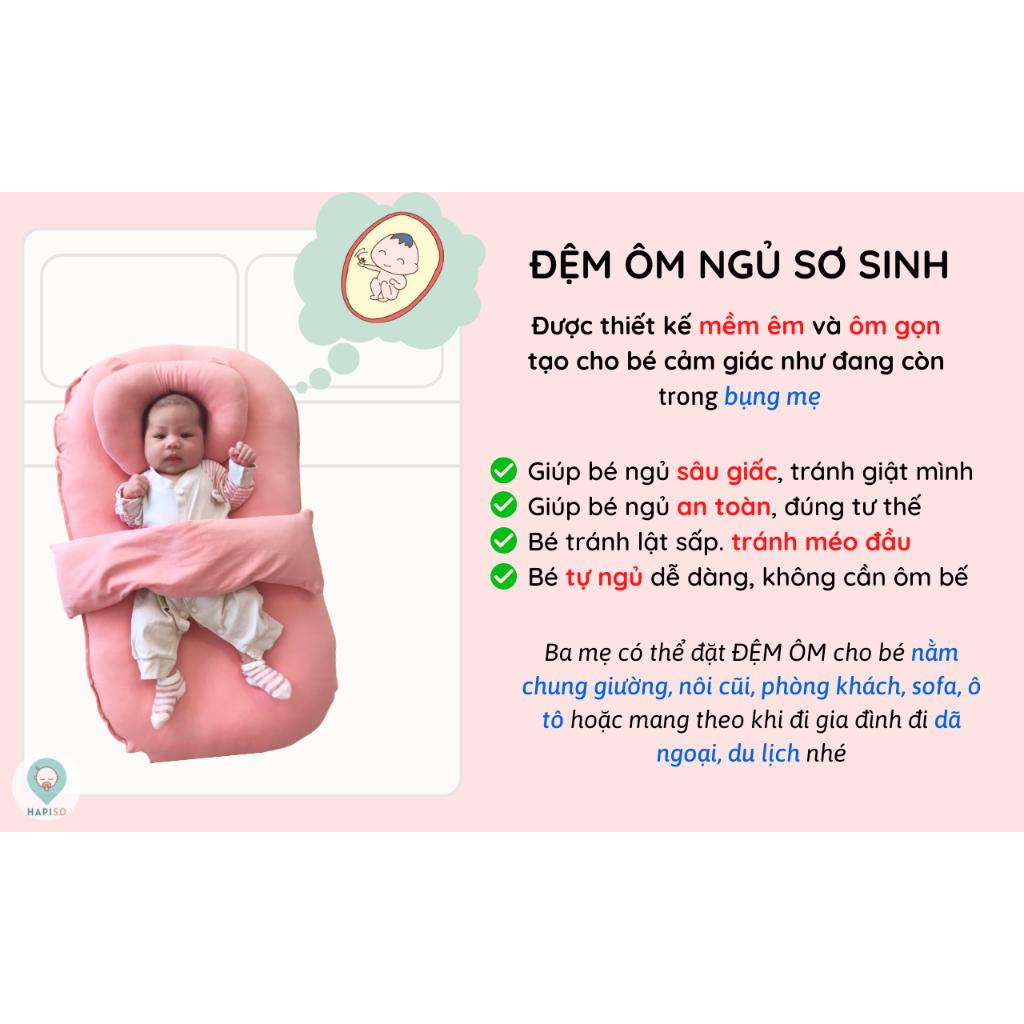 Combo Đệm Ôm Sơ Sinh Thun Lụa Hapiso