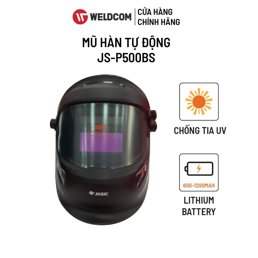 Mũ Hàn Điện Tử JS-P500BS - JASIC, Chính Hãng, Chống Tia UV, Pin 600-1200mAh Lithium Battery
