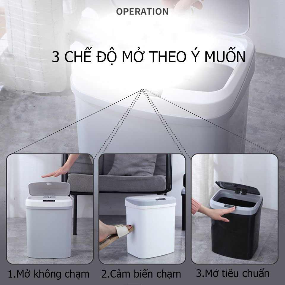 Thùng Rác Cảm Ứng Thông Minh Cho Nhà Bếp, Màu Ngẫu nhiên