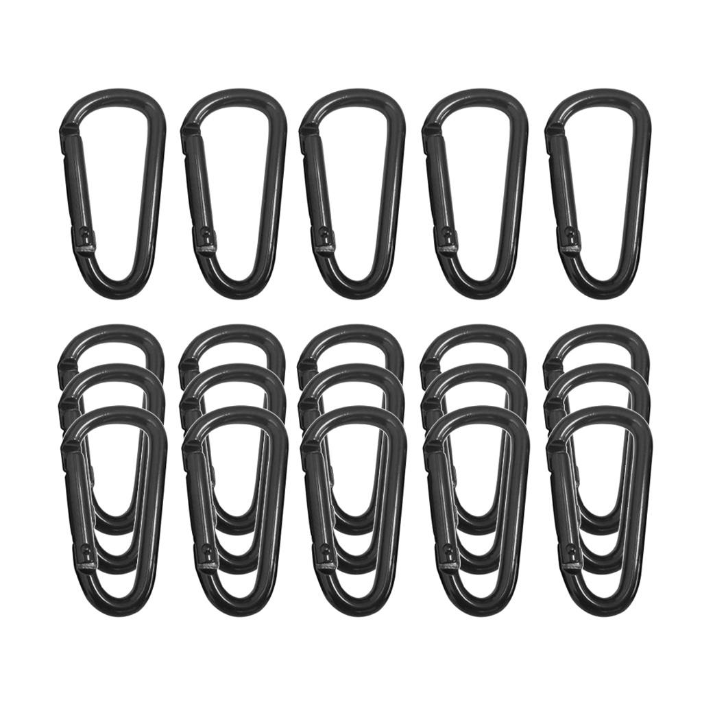 20Pcs/set D Shaped Aluminum Alloy Climbing Buckle Key Carabiner Clips Tools