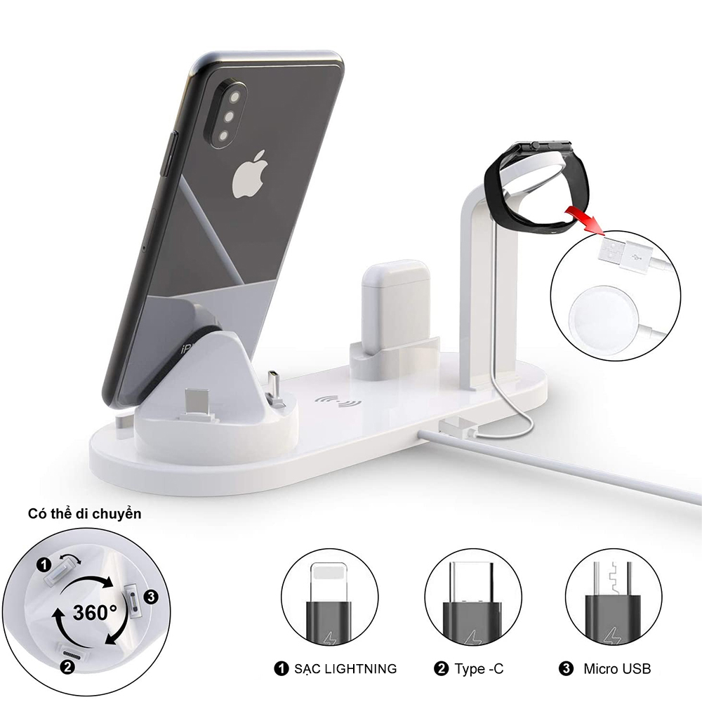 Sạc không dây đa năng, công nghệ sạc không dây hiện đại, tiện tích- K1367