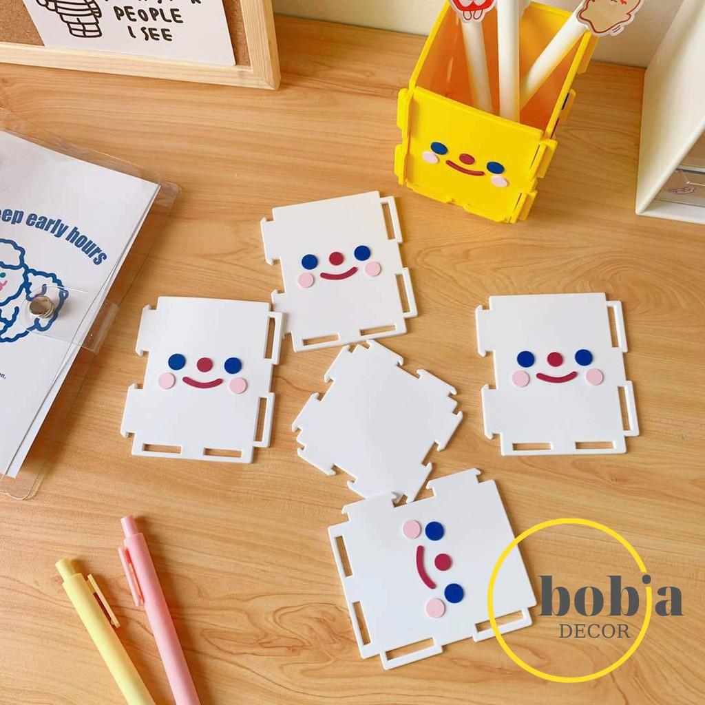 Ống đựng bút mặt cười smiley nhựa dẻo có thể lắp ghép