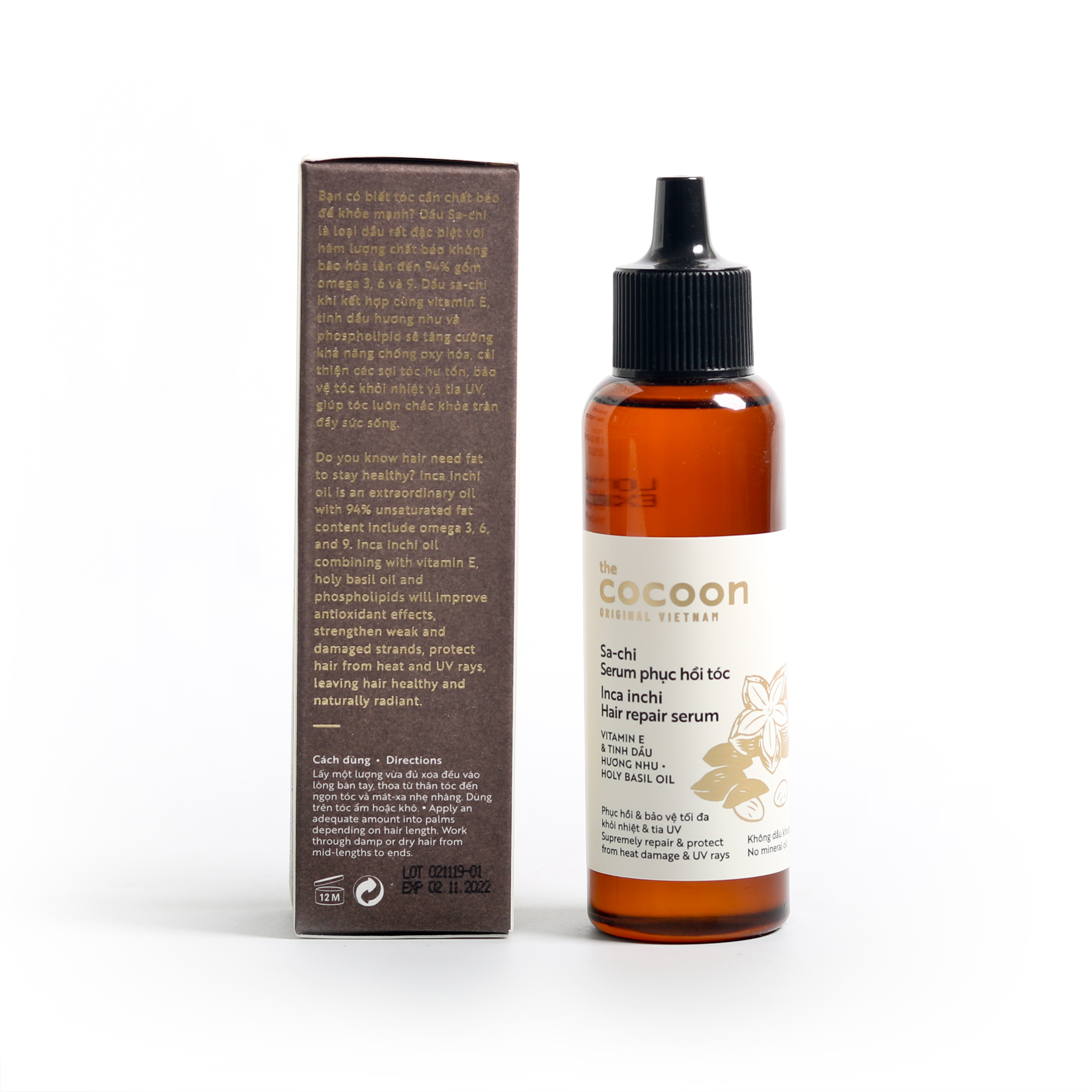 Combo 2 serum Sachi phục hồi tóc the cocoon 70ml