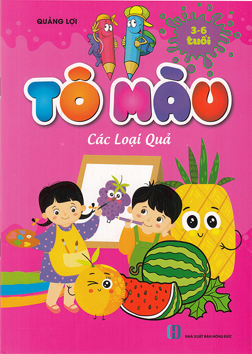 Sách - Tô màu các loại quả 3-6 tuổi (Song ngữ Anh - Việt)