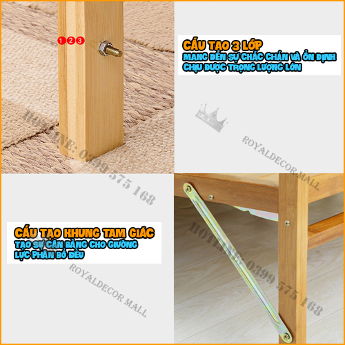 Giường gấp gọn văn phòng đa năng thông minh, giường tre cho bà đẻ