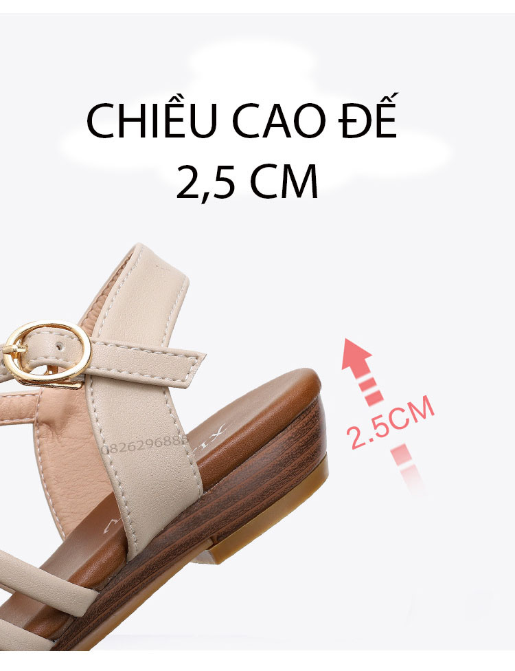 Giày quai ngang nữ giày sandals nữ dép quai hậu nữ cao 2.5 cm - 588-61