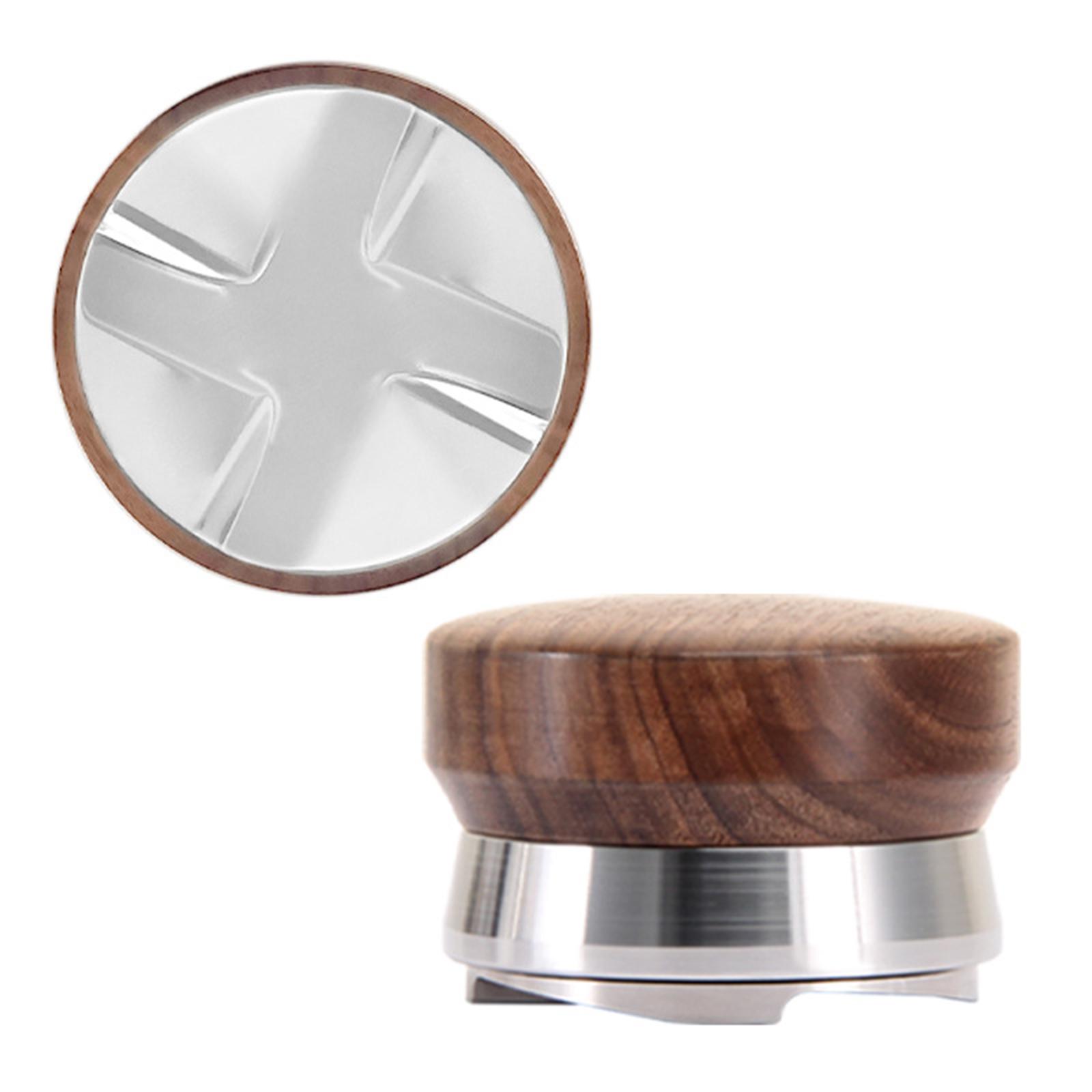 Coffee Distributor/Leveler Tool, Coffee Tamper, Stainless Steel Base Wood Handle, Adjustable, Powder Press