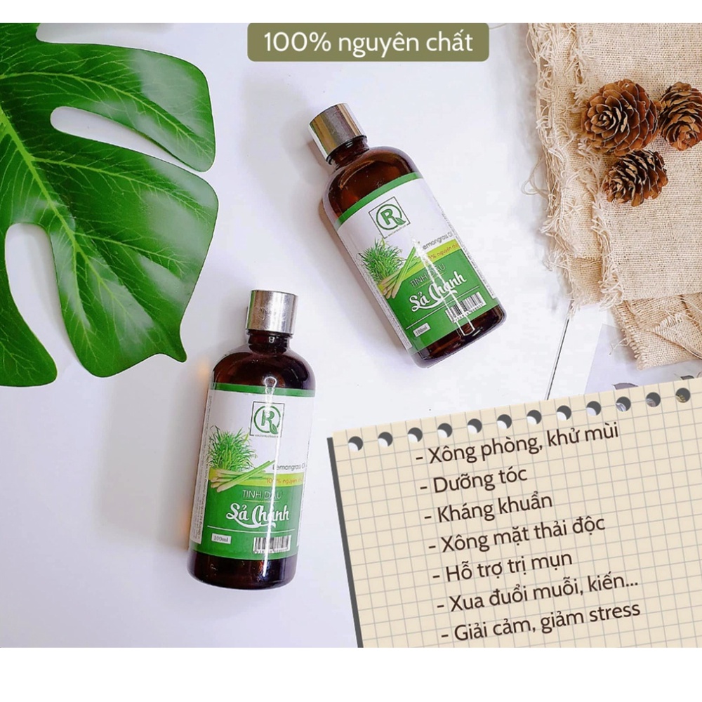 Tinh dầu tràm Huế nguyên chất , Tinh dầu sả chanh nguyên chất 100ml Chính hãng Hồng Tâm