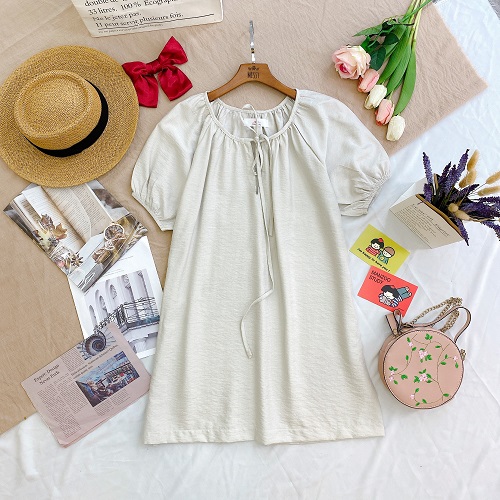 Đầm Suông Cổ V Nữ _Kiểu dáng Thoải Mái,Xinh Xắn OLEVI