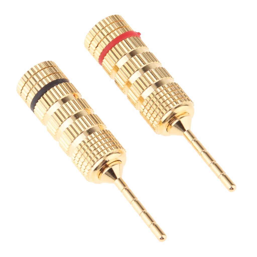 2x2Pieces 2mm Speaker Wire Pin Plug Banana Connector Screw Lock