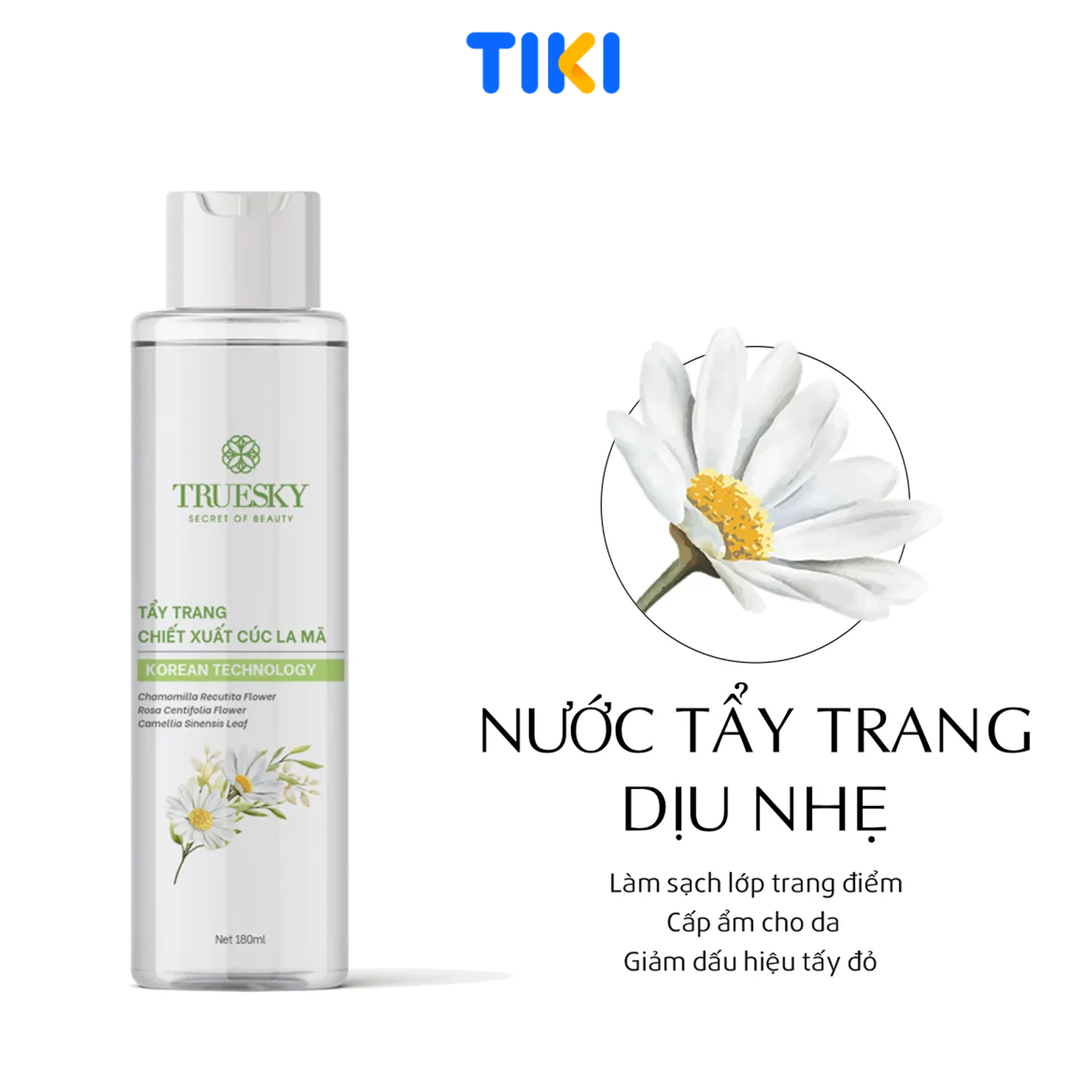 Nước tẩy trang thiên nhiên Truesky chiết xuất hoa cúc la mã 180ml