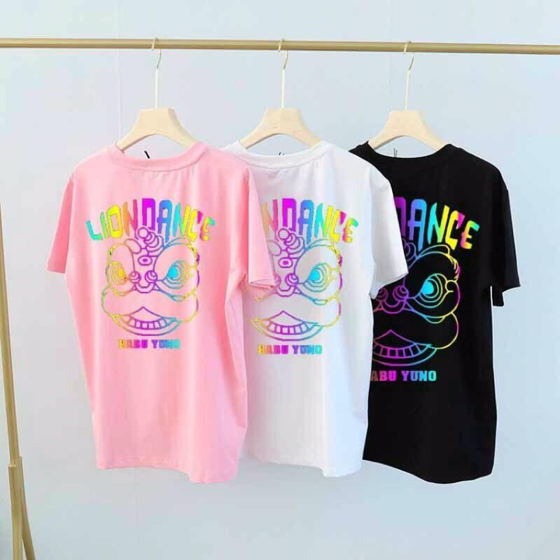 Áo thun tay ngắn in phản quang 7màu chất cotton 4chiều form dưới 68kg nam nữ