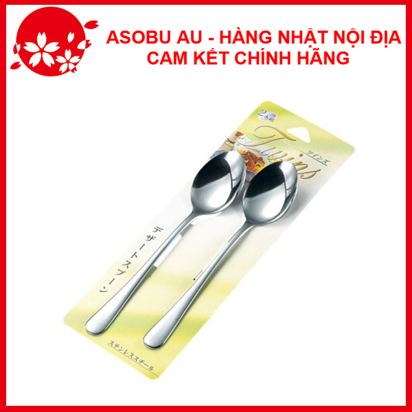 Set 2 thìa muỗng ăn inox cao cấp Twins cỡ to nội địa Nhật Bản