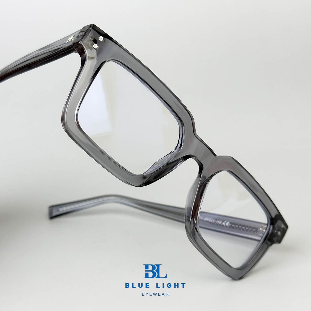 Gọng Kính Cận, Kính Giả Cận Nam Nữ BLUE LIGHT - Cao Cấp Nhựa Acetate Dày Lõi Thép Vuông Nhỏ Góc Cạnh