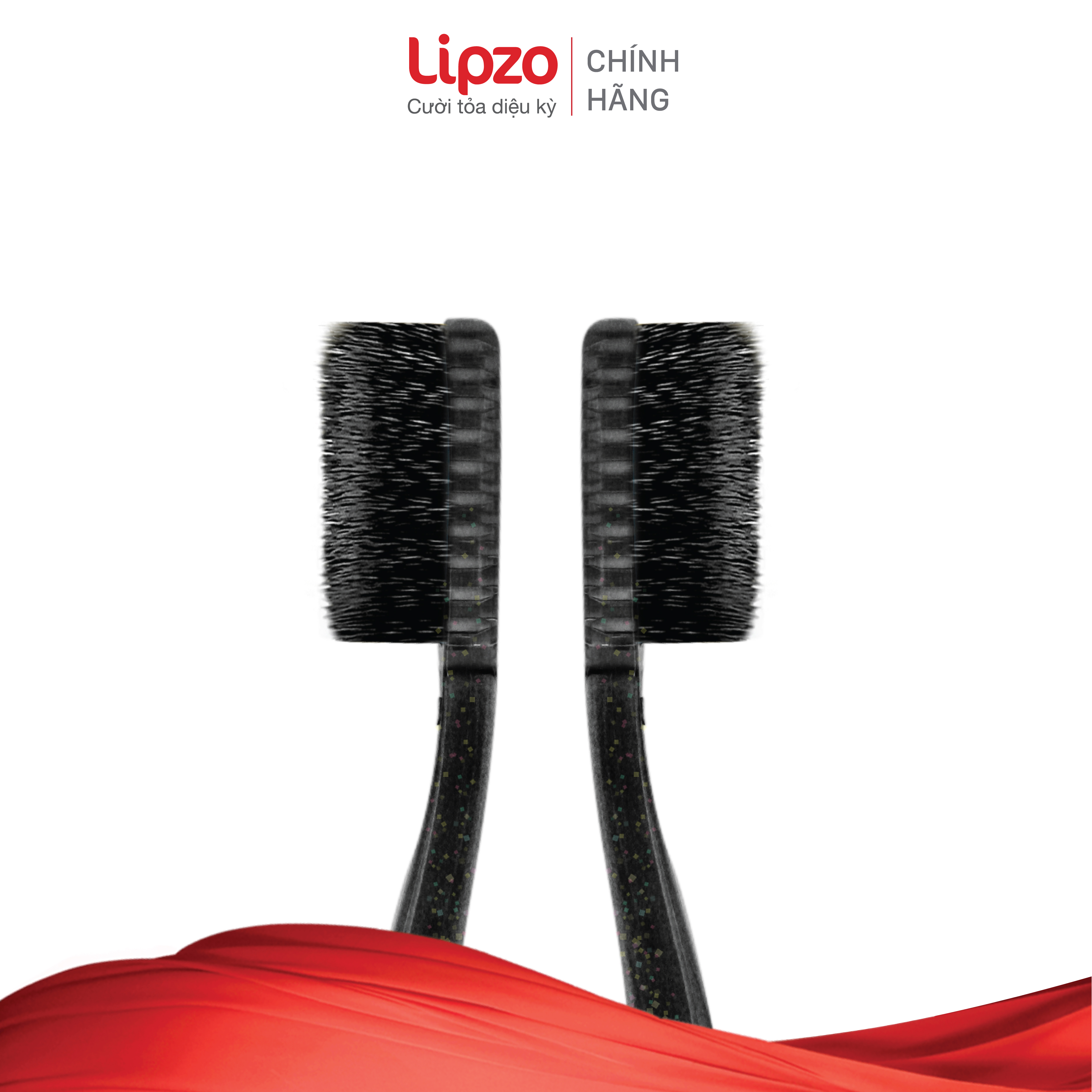 Bộ Ba Tiết Kiệm Bàn Chải Đánh Răng Lipzo Ruby Charcoal Cho Răng Nhạy Cảm Công Nghệ Chỉ Tơ Than Hoạt Tính Kháng Khuẩn