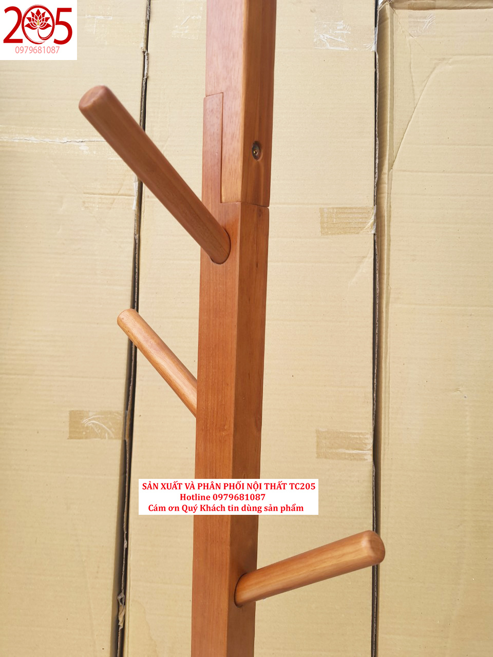 CÂY TREO QUẦN ÁO HÀN QUỐC GỖ LẮP RÁP- STANDING HANGER MÀU HẠT DẺ - TC205 - gỗ cao su