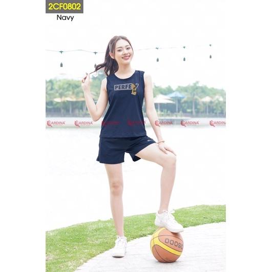 Đồ Bộ Nữ CARDINA Chất Cotton Nhật Cao Cấp Quần Đùi Áo Sát Nách Co Giãn 4 Chiều Thoáng Mát 2CF08