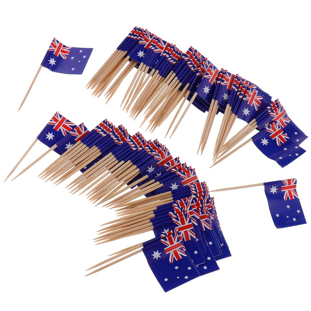 100 Pieces Decorative Flag Toothpicks Party Food Decorations