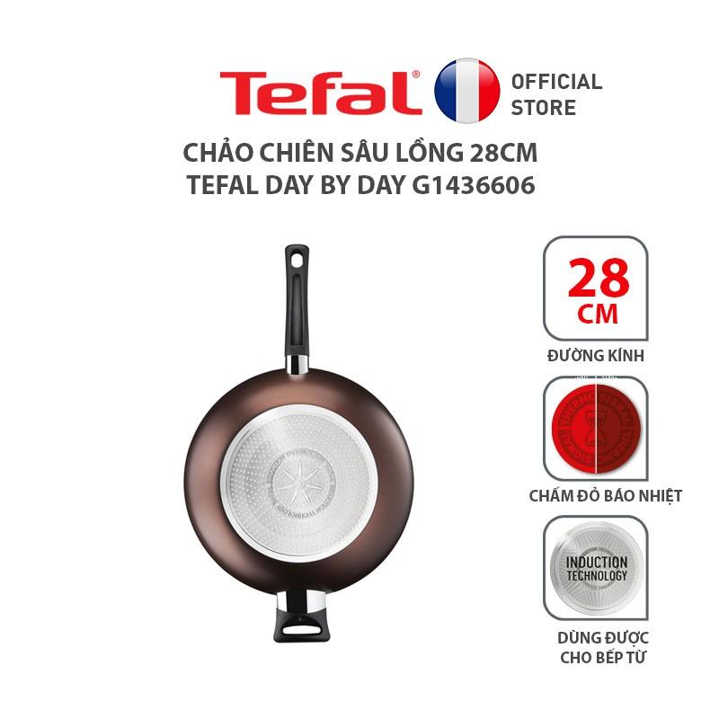 Chảo sâu lòng chống dính đáy từ Tefal Day by Day 28cm, dùng cho mọi loại bếp- Hàng chính hãng