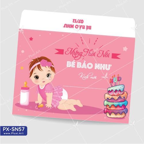 Thiệp thôi nôi – sinh nhật theo yêu cầu Pluxi