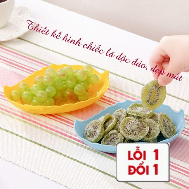 Đĩa nhựa phíp hàng đẹp hình lá nhiều màu