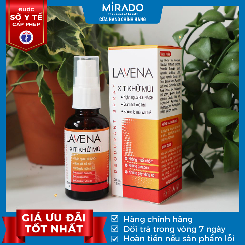 Combo 2 chai Xịt Hôi Nách, Tay, Chân Lavena Giảm Tiết Mồ Hôi &amp; Ngăn Mùi Hiệu Quả 30ml