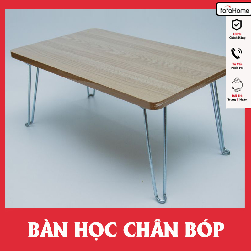 Bàn Học Làm Việc Xếp Gấp Gọn Vân Gỗ Cao Cấp 40x60x28cm (RxDxC) Đa Năng Mặt Gỗ MDF Chân Sắt Bóp Ngồi Bệt Sinh Viên Học Sinh