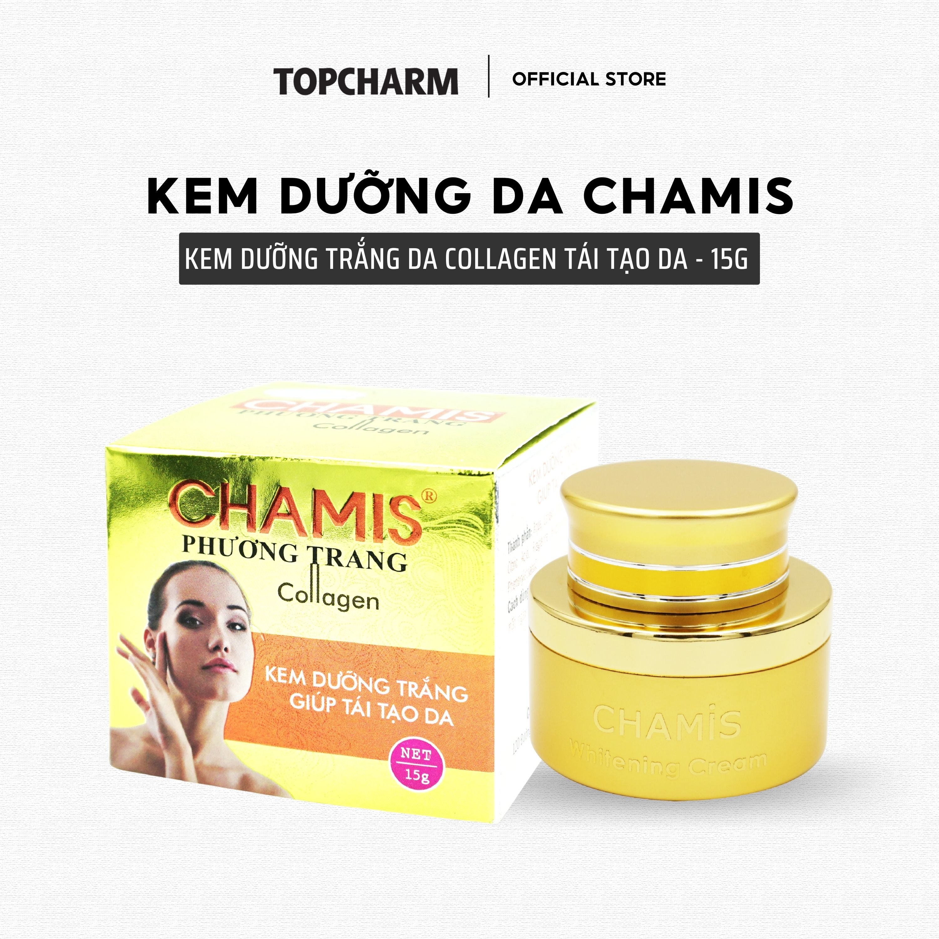 Kem dưỡng trắng, tăng sinh collagen tái tạo làn da săn chắc, sáng mịn Chamis