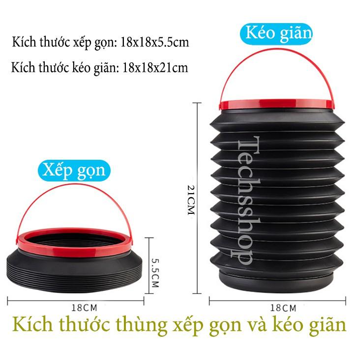 Thùng xếp gọn đa năng có tay xách - xô xếp gọn 4 lít - Thùng rác xếp gọn xe ô tô - Xô gấp gọn tiện lợi