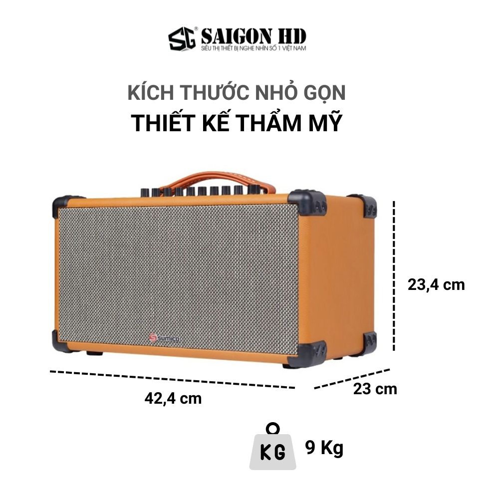 Loa Karaoke Bluetooth cao cấp SUMICO BT-S52 |Hàng chính hãng - Pin 8 Giờ, Cổng phát lại USB, Tặng Kèm 2 micro UHF, Đa dạng kết nối