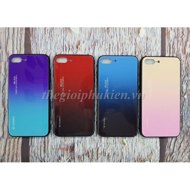 Ốp lưng kính màu Gradient viền dẻo cho iPhone 6 Plus, iPhone 6s Plus