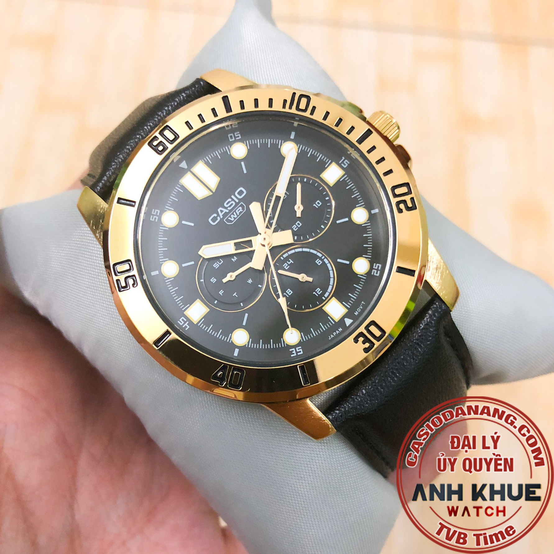 Đồng hồ nam dây da Casio Standard chính hãng MTP-VD300GL-1EUDF