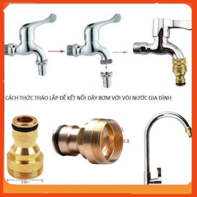 Bộ dây vòi xịt nước rửa xe, tưới cây . tăng áp 3 lần, loại 15m 206701 đầu đồng,cút, + tặng mở chai