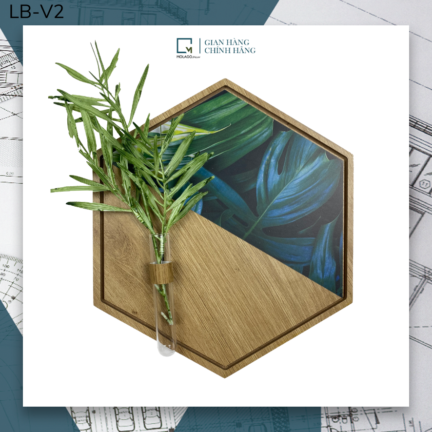 Kệ lục giác trang trí, kệ dán tường hình tổ ong decor phòng, kệ cắm hoa treo tường MOLAGO LB-V