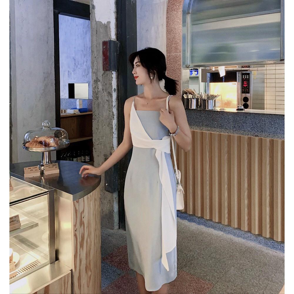 Đầm body 2 dây phối