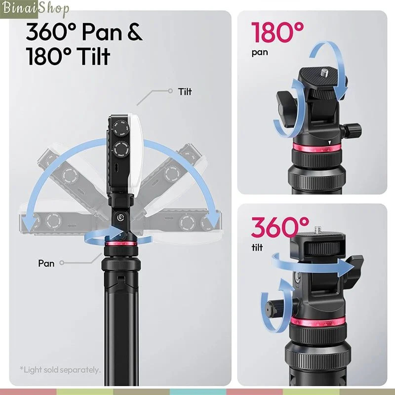 Ulanzi MT-80 - Tripod Đa Năng Auto Open Hợp Kim Nhôm Cao 2.13m, Ball Head 360° Cho Máy Ảnh, Máy Quay, Đèn Studio- Hàng chính hãng