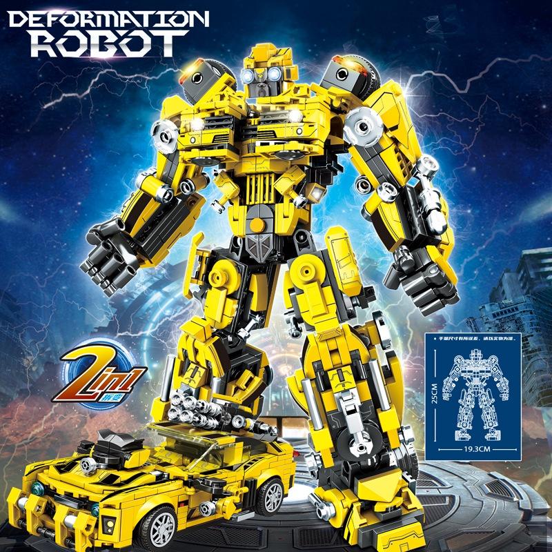 Đồ chơi Lắp ráp Robot Bumblebee Autobot, Lewan LW7014 Xếp hình thông minh, Mô hình Robot biến hình xe