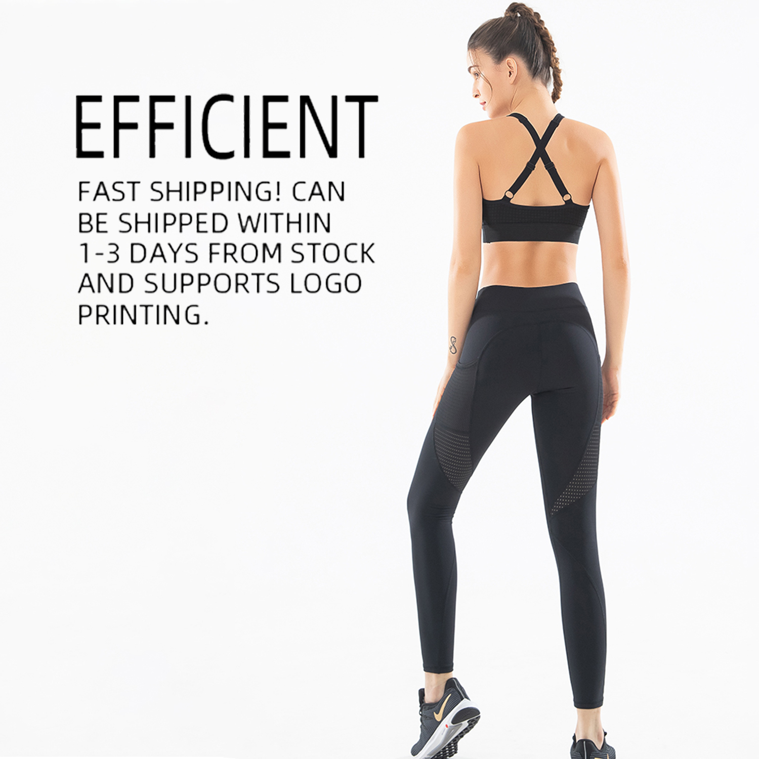 Set đồ tập thể thao, yoga, gym với quần dài, áo dây mỏng có miếng lót nâng ngực