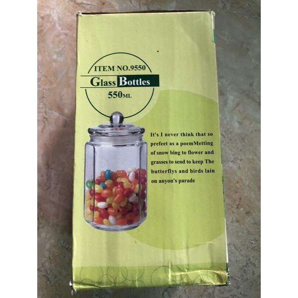 Hũ thuỷ tinh đựng gia vị có nắp kín hơi 550ml 16cm x 8cm hũ gia vị đựng muối đường bột ngọt hũ đựng hạt glass bottles