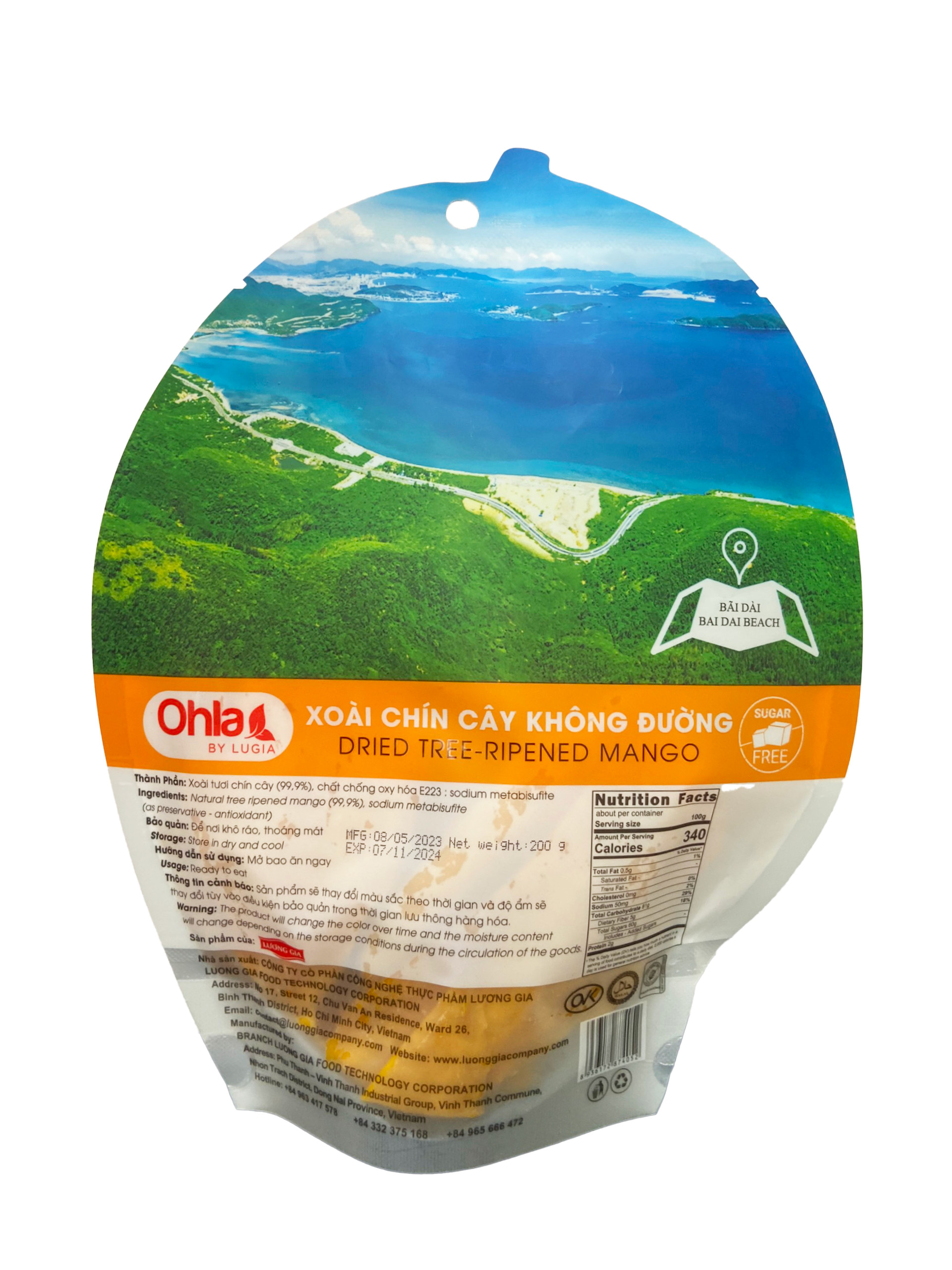 Xoài chín cây không đường Ohla_200g